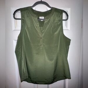 J. Crew Olive Sleeveless Blouse
